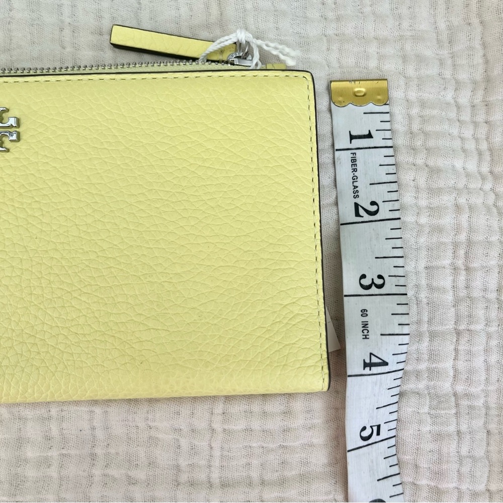 Tory Burch | NWT Blake ColorBlock Slim Envelope Wallet Yellow Pinefrost Silver - Picture 7 of 9
